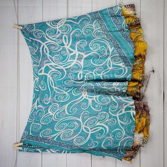 Darn Good Yarn Sari Silk Wrap Skirt Tea Goddess - Picture 5 of 16